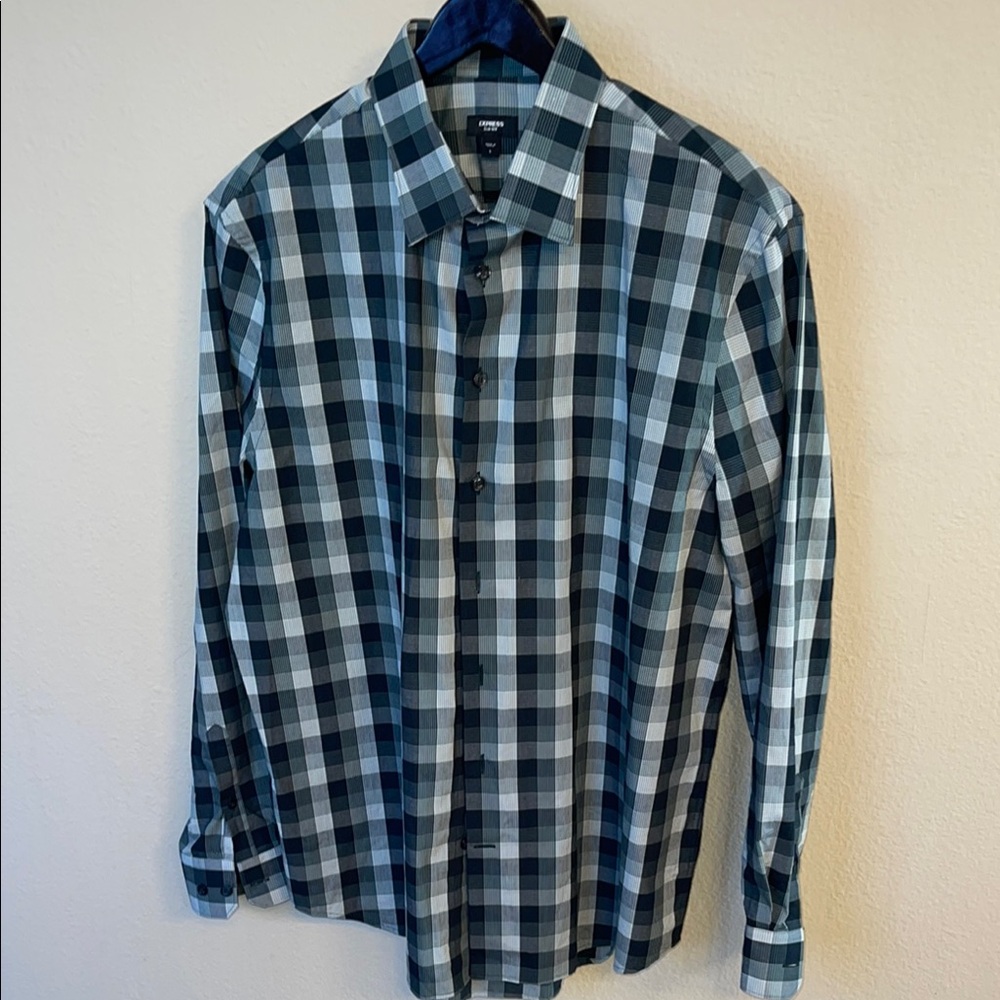 Men's Express button up Shirt - Black and White